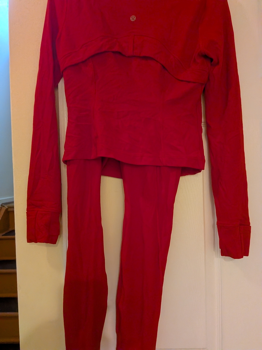 lululemon athletica Women's Red Active Leggings and Top Set